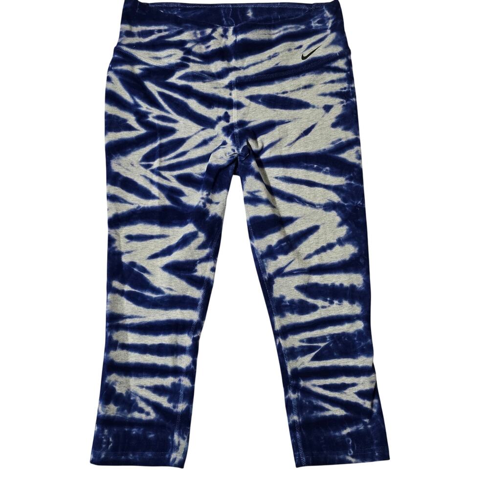 Nike Dri-Fit Athleticwear Capri Leggings Blue White Womens Size Medium